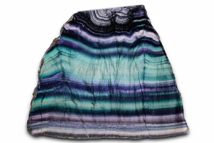 Colorful Polished Rainbow Fluorite Slab #338323